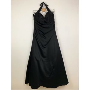 David's Bridal Dress 12 Black Halter 81544 Formal